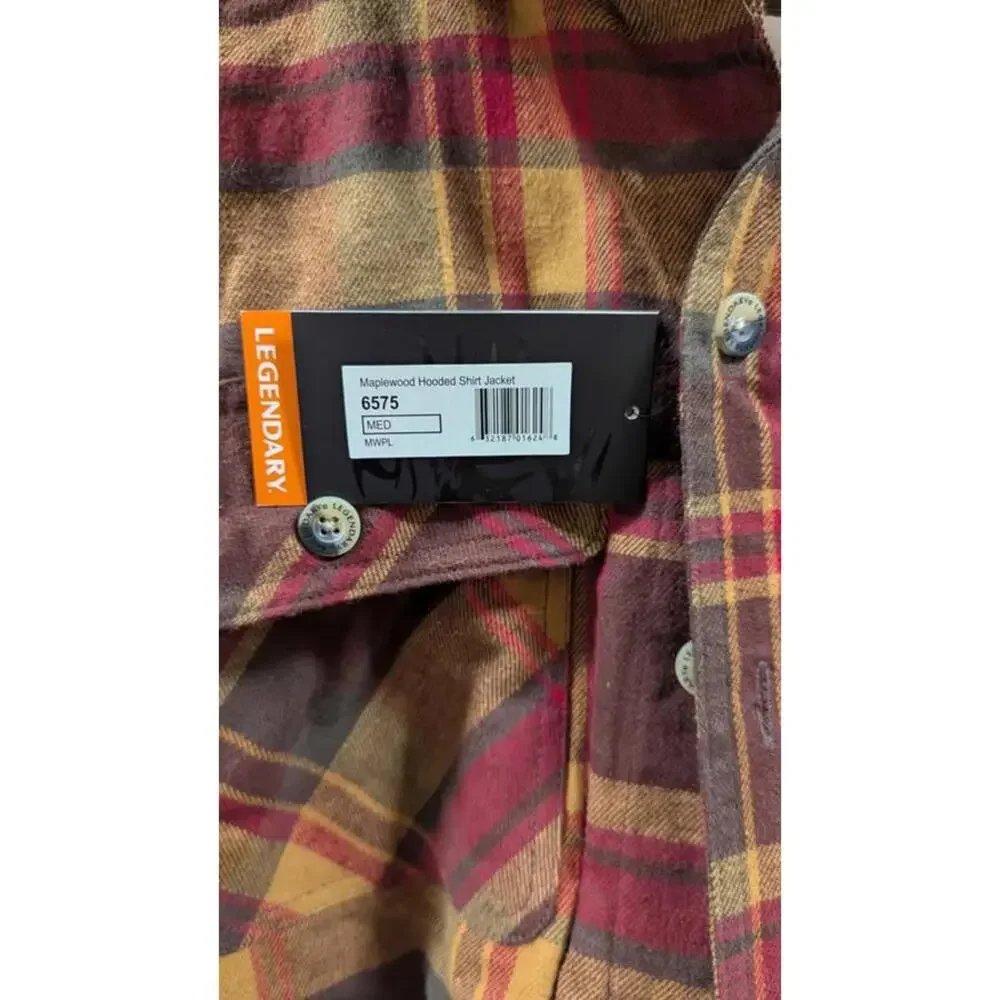 Legendary Whitetails Hooded Flannel Jacket - Men's Medium - Maple Plaid Pattern - Picture 7 of 9